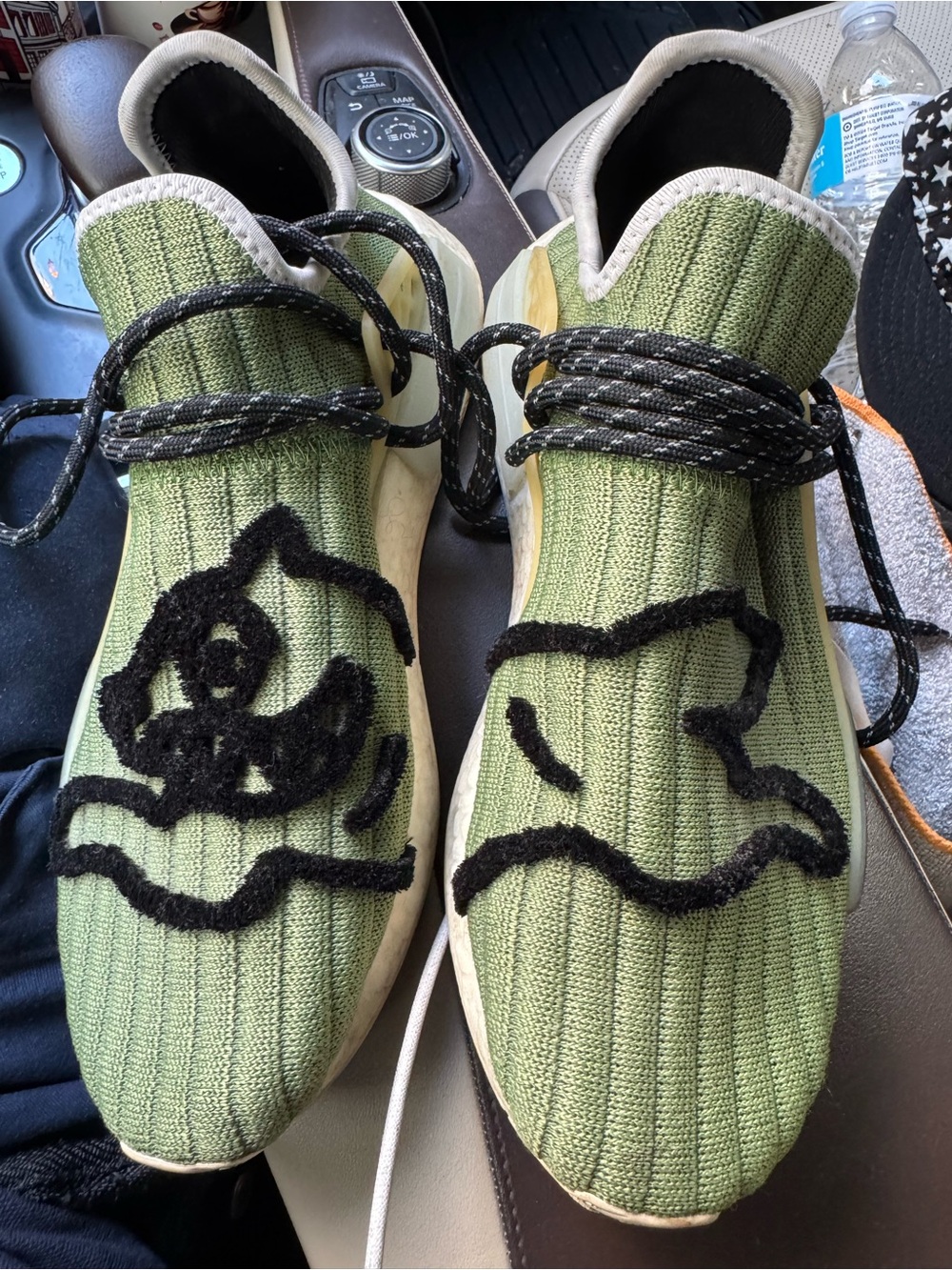 Olive Green Knit Slip-On Adidas IceCream NMDSneakers with Black Accent Stitching